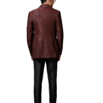 Timeless Maroon Textured Tuxedo Jacket - Sophisticated Style in Sizes S to XL | Jaipurio
